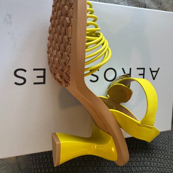 Brand new in box Aerosoles Green Sheen Crew Strappy Heeled Sandals size 9.5 - Picture 5 of 6